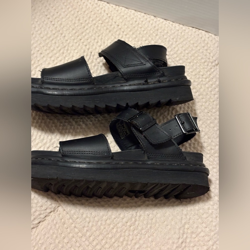 Dr Martens Voss Sandals Womens Black Leather Strap Size 6 - Picture 3 of 12